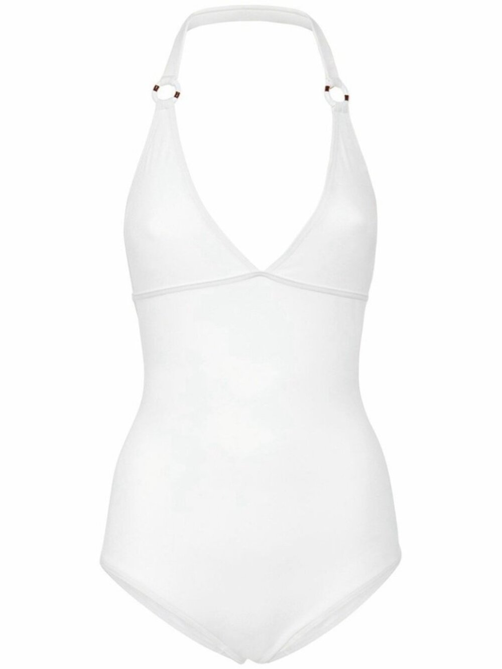 NEW Loro Piana Ring Marine halterneck swimsuit Whitd Sz 44 100% Authentic
